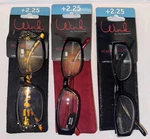 +2.25 Mag X3 Pair Wink Readers For Icu Eyewear Reading Glasses W/sleeves Bling!. Fixed Price $14.50.