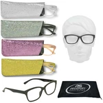 Prosport Womens Reading Glasses Full Lens Clear White Frame Glitter Rectangular. Fixed Price $20.99.