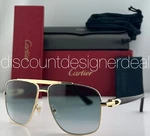 Cartier CT0365S 003 Navigator Sunglasses Gold Frame Green Lens 58MM Men New. Fixed Price $799.99.