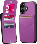 Iphone 17 Wallet Case, Built-in Card Holder, Rfid Blocking, Violet Cover. Fixed Price $27.88.