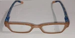Icu Eyewear Reading Glasses Blue Pattern Arms Brown Frame +1.50. Fixed Price $12.95.