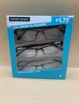 Foster Grant Design Full Rim Metal Reader 3 Pairs + 1.75. Fixed Price $14.99.