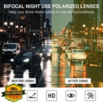 Skyoak Night Vision Reading Glasses Men TR90 Wrap Anti Glare Driving +2.0. Fixed Price $44.99.