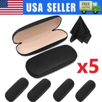 New Clam Shell Hard Eyeglasses Pu Case Black W/microfiber Cleaning Cloth. Fixed Price $5.99.