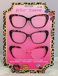 Betsey Johnson 3 Pairs +2.5 Reading Glasses Pink/leopard Cat Eye Plastic Frames. Fixed Price $15.99.