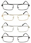 Retro Rectangle Reading Glasses Metal Frame Spring Hinges High Power Up To +3.00. Fixed Price $12.99.