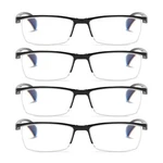4 Pk Mens Half Frame Spring Hinge Reading Glasses Blue Light Blocking Readers. Fixed Price $17.19.
