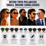 Small Round Polarized Women Retro Oval Acetate UV400. Fixed Price $21.93.