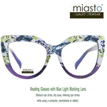 Miasto Jackie Squarish Cat Eye Computer Reading GLASSES+1.75 Purple Oversized. Fixed Price $24.99.