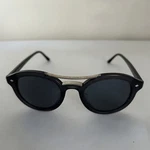 Giorgio Armani 8007-F Frames Of Life Round Sunglasses Black Silver 46-21-145. Fixed Price $95.00.