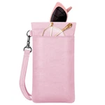 Double Eyeglasses Pouch With Carrying Strap Squeeze Top Microfiber Soft. Fixed Price $7.99.