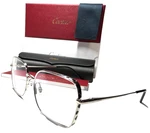 New Cartier Panther CT0310O 002 Shiny Silver Authentic Eyeglasses Frame 56-17. Fixed Price $1025.00.