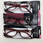 "3 Pair" R229 Foster Grant Monica 2.50 Readers Magenta Reading Glasses. Fixed Price $19.95.