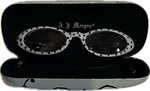 Vtg Aj Morgan 1.50 Blue Gray Polka Dot Readers With Isn She Lovely Hinged Case. Fixed Price $45.00.