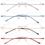 Eyekepper Rimless Metal Lightweight Reading Glasses 4-PACK Frameless Women. Fixed Price $35.28.
