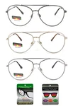 Metal Pilot Multi Focus + Reading Glasses 3 Powers 1 Reader Spring Temples. Fixed Price $15.99.