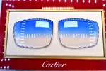 Cartier Big Diamond Cut Lenses Wood Horn Trivex Sunglasses CT0092O Cobalt 56. Fixed Price $249.99.