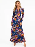 Patricia Fair Women's Blue Floral Ruffle V-neck Maxi Dress Xs Boho Spring Garden. Fixed Price $31.99.