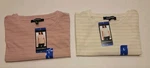 Ellen Tracy 2-PACK Women's Glitter Stripe Blouse Top, Pink And Cream, Size Nwt. Fixed Price $19.99.