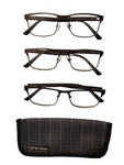 Foster Grant Kyne Full Metal Reading Glasses 3 Pack Plus Case +2.50 1504998. Fixed Price $28.00.