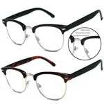 Retro Horned Rim Half Frame Browline Clear Full Lens Magnified Reading Glasses. Fixed Price $20.99.