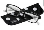 Foster Grant +3.25 Reading Glasses Black While Polka Dots With Case New. Fixed Price $7.50.