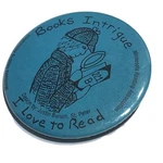 Books Intrigue Love Minnesota Reading Assoc Pinback Button 2-1/4. Fixed Price $5.95.