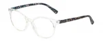 Isaac Mizrahi Women's Round Reading Glasses Crystal Clear Floral Blue White 49MM. Fixed Price $19.95.