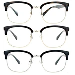 SA106 Mens Retro Half Horn Rim Hipster Nerdy Thin Frame Eye Glasses. Fixed Price $12.99.