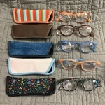 Hummingbird Readers New +1.50 Set Of Striped Floral Blue Jean Reading Glasses.. Fixed Price $19.99.