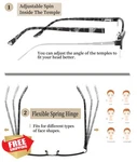 Hotjojo Blue Light Reading Glasses Women Oval Metal Frame Spring Hinge 1.25X. Fixed Price $55.98.
