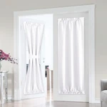 Non-see-through French Door Curtain, 50% Light Blocking Solid Rod Pocket Priv.... Fixed Price $30.77.