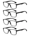 Jolisu 4 Pack Reading Glasses Men Blue Light Blocking With Spring All Black. Fixed Price $31.82.