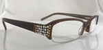 Jimmy Crystal Brown Frame Reading Glasses W/ Topaz Swarovski JCR151, +2.00 Lens. Fixed Price $65.00.