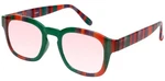 Calabria Pink FL-41 Powerless Eyeglasses Green Purple Red Stripes Light Sensitiv. Fixed Price $21.95.