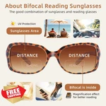Jm Classic Bifocal Readers Square Gradient Sunglasses +4.0 Tortoise Women. Fixed Price $27.99.