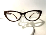 New Jimmy Crystal Womens Reading Glasses Cateye Brown 1.50 Swarovski. Fixed Price $33.96.
