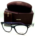 New Tom Ford Eyeglasses Tf 5291 005 55-16 140 Black & Blue-pink Striped Frames. Fixed Price $499.99.