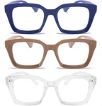 Dxyxyo 3 Pack Retro Oversized Reading Glasses For Women Fashion Square Blue. Fixed Price $20.99.