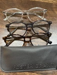 Lot 3 Foster Grant Reading Glasses Round Frames +2.00 W/ Case Black Tortoise. Fixed Price $19.99.