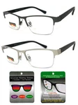 Metal Frame Progressive Reading Glasses 3 Power Strengths 1 Reader Half Rim. Fixed Price $15.99.