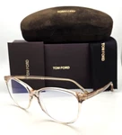 New Tom Ford Blue Block Eyeglasses Tf 5544-B 072 55-15 Nude & Gold Cateye Frames. Fixed Price $249.99.