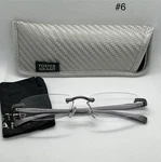 Foster Grant Todd Gun Rimless Reading Glasses +1.50 Gray 52-16 W/ Case. Fixed Price $18.99.