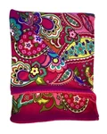 Vera Bradley Throw Blanket 80" 50" Pink Swirls Paisley Floral Fleece 2408-179. Fixed Price $29.95.