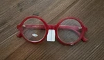 J Morgan Anthro Women's Round Reading Glasses +2.50 Red Frame. Fixed Price $32.95.