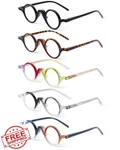 Jm 5 Pack Round Blue Light Blocking Reading Glasses Spring Hinges. Fixed Price $34.99.