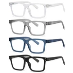 Reading Glasses For Men 4 Pack Classic Square Tr Frame With Spring Hinge From Us. Fixed Price $14.88.