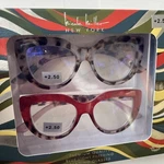 Nicole Miller NY2 Pair Chunky Reading Glasses Blue Light Filtering +2.50 Readers. Fixed Price $34.99.