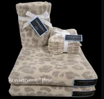 8PC Cynthia Rowley Leopard Cheetah Animal Print Bath Hand Washcloth Towel Set. Fixed Price $98.00.