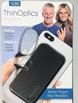New +1.50 Thinoptics Readers Ultra-slim Compact Black Case Reading Glasses. Fixed Price $10.00.